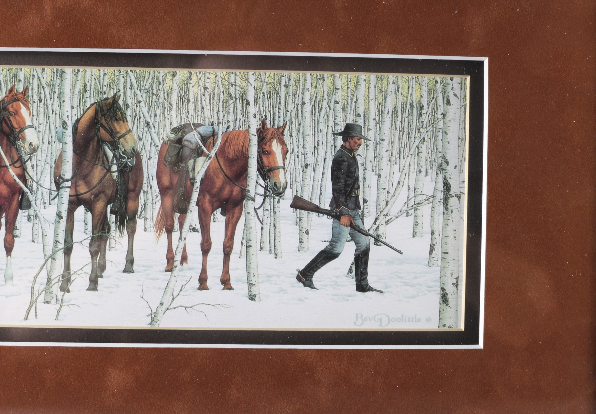 Bev Doolittle "Two Indian Horses" Offset Lithograph