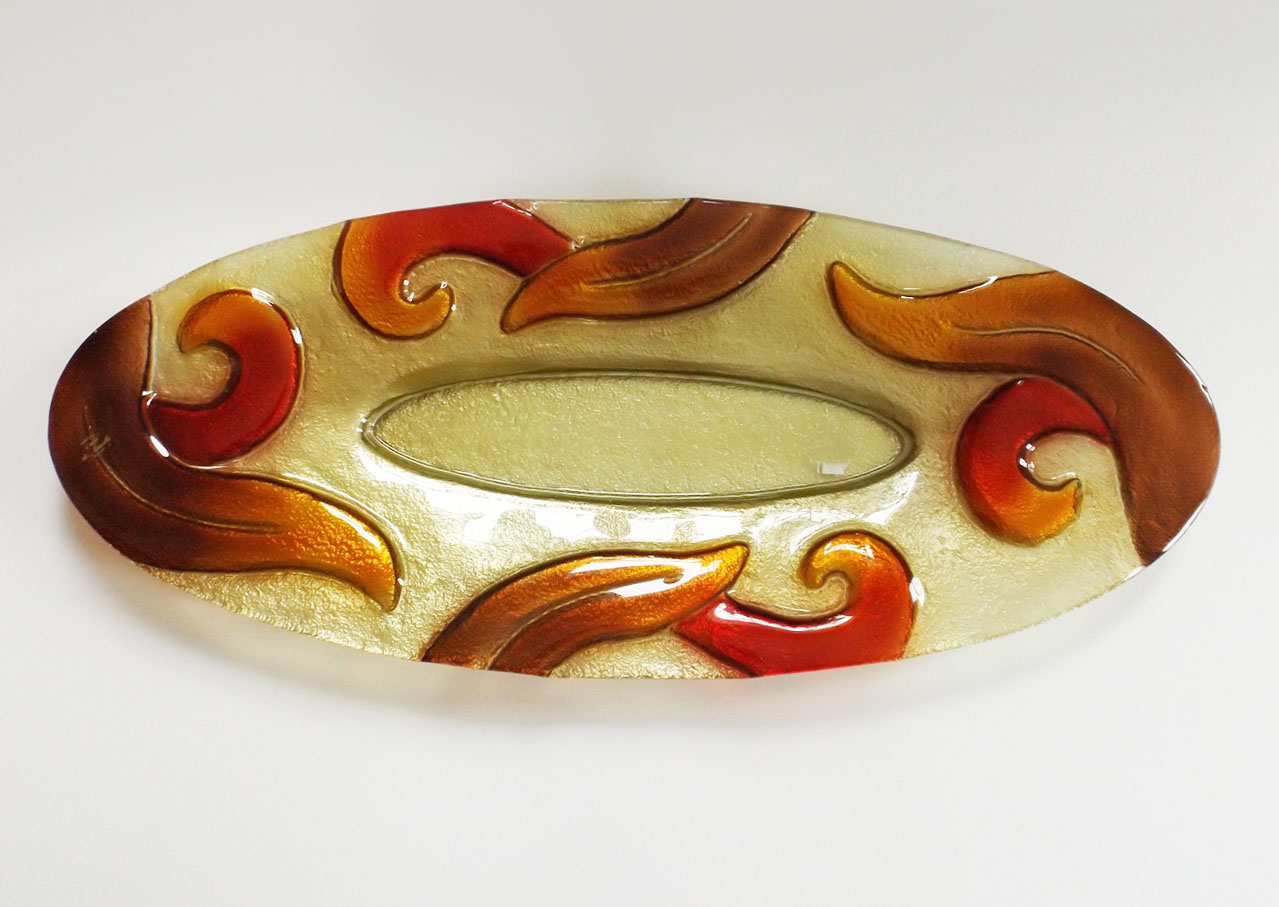 Large Oval Italian Glass Platter