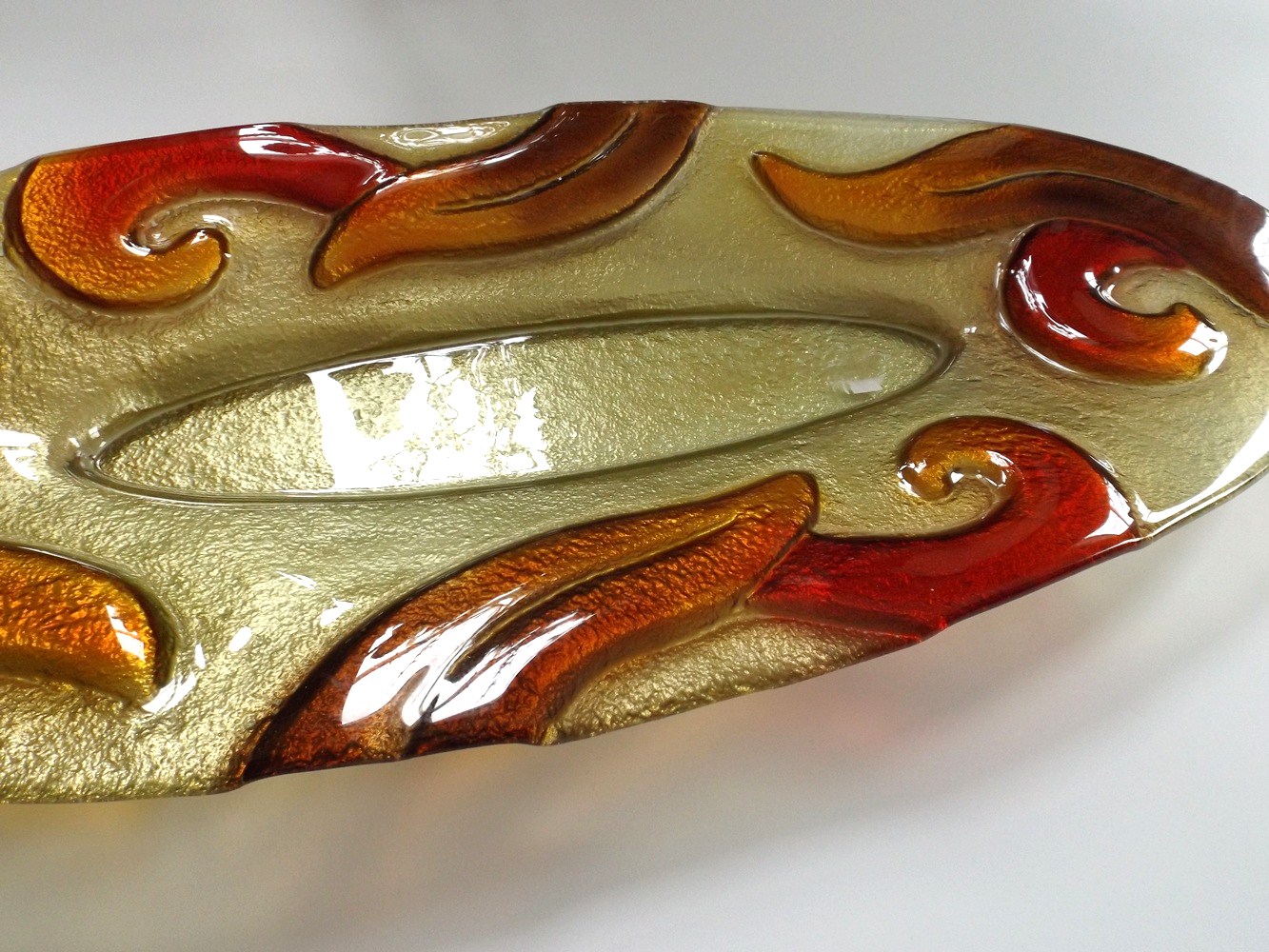 Large Oval Italian Glass Platter