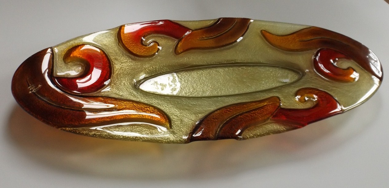 Large Oval Italian Glass Platter