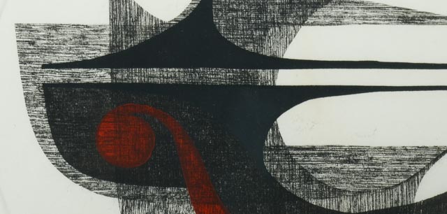 Limited Edition Fumio Fujita Abstract Woodblock Print 1966