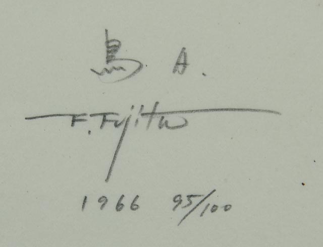 Limited Edition Fumio Fujita Abstract Woodblock Print 1966