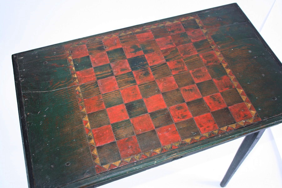 Antique Checker Board Table