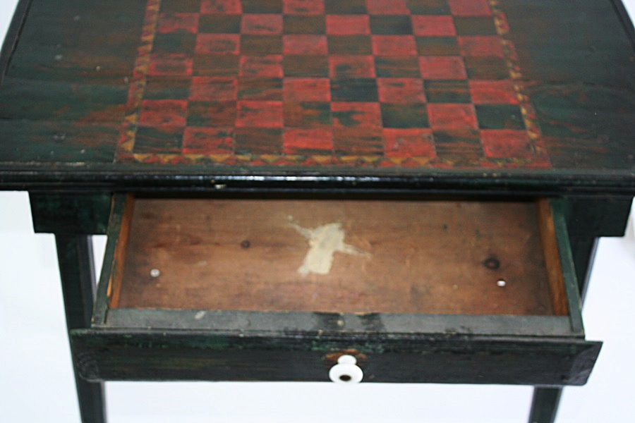 Antique Checker Board Table