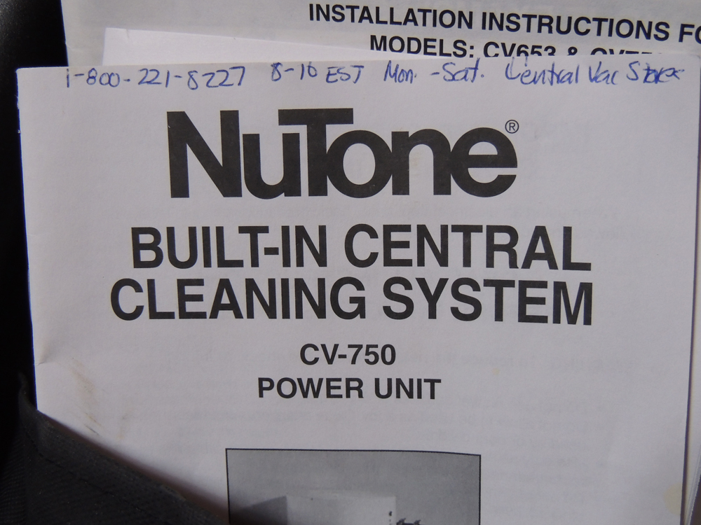 NuTone Built In Central Vacuum Cleaning System