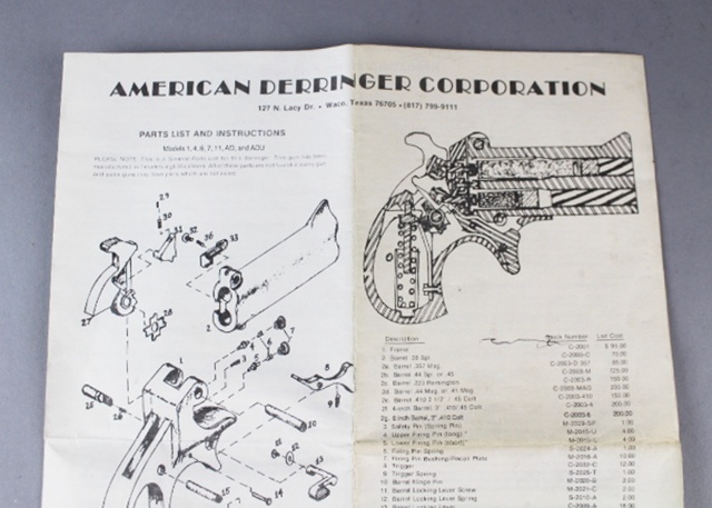 American Derringer Model Texas Comm. 45 Colt/4:10
