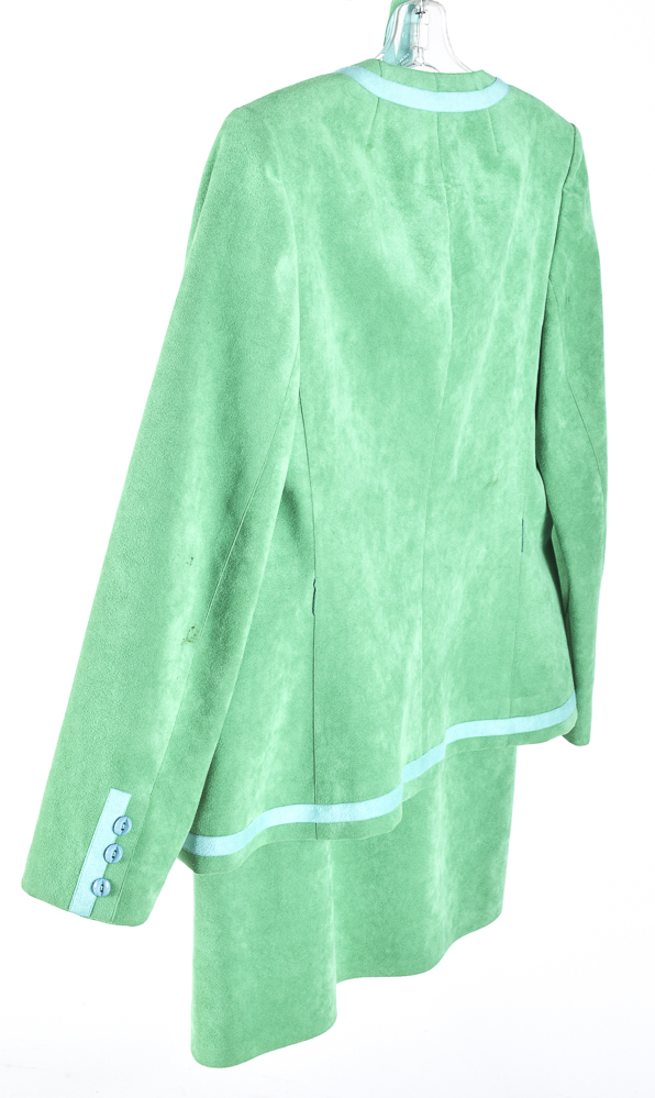 1970s Vintage Ultrasuede Mollie Parnis Suit and Lace Skirt