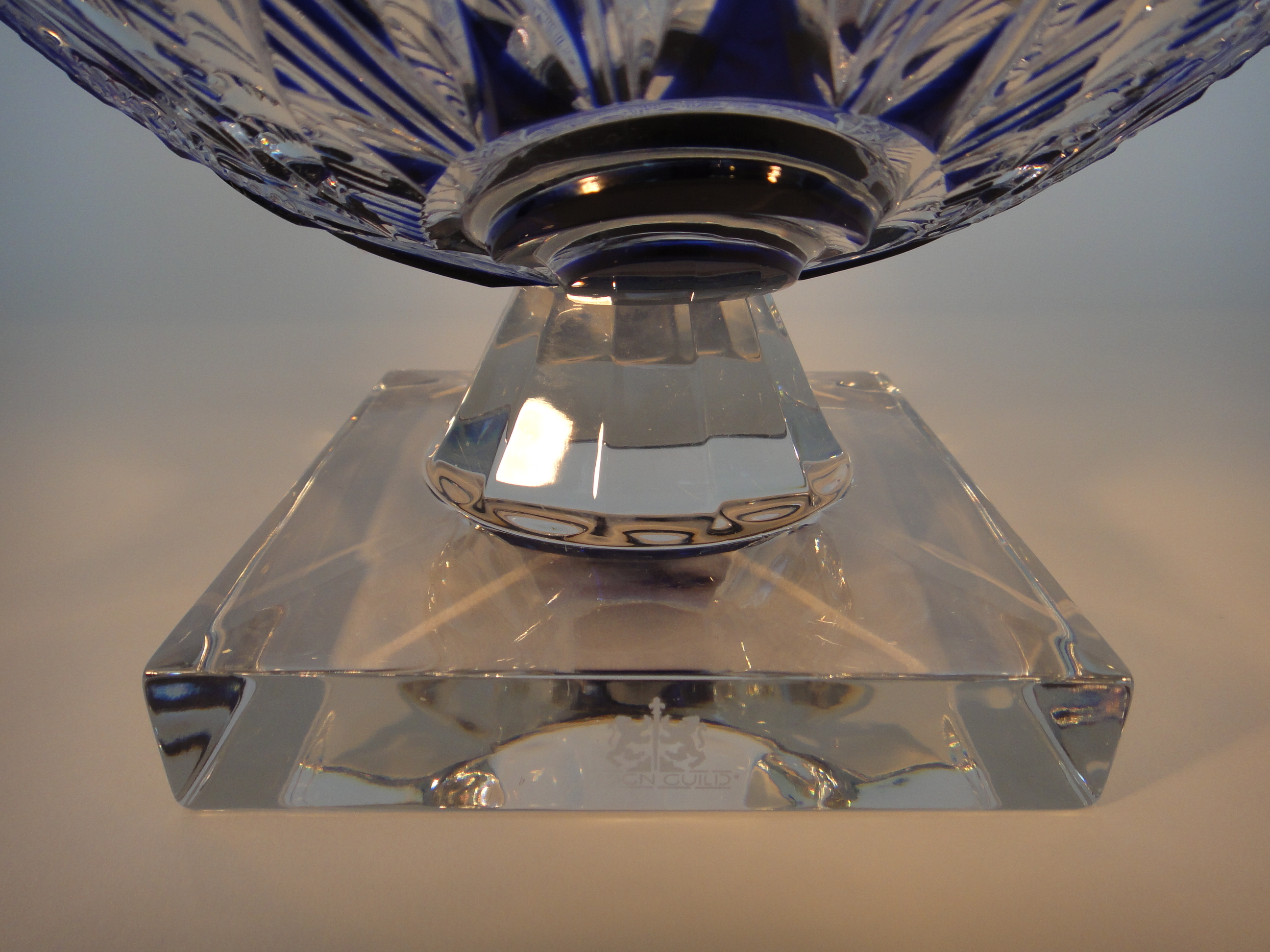Ajka Design Guild Cobalt Cut Crystal Large Bowl