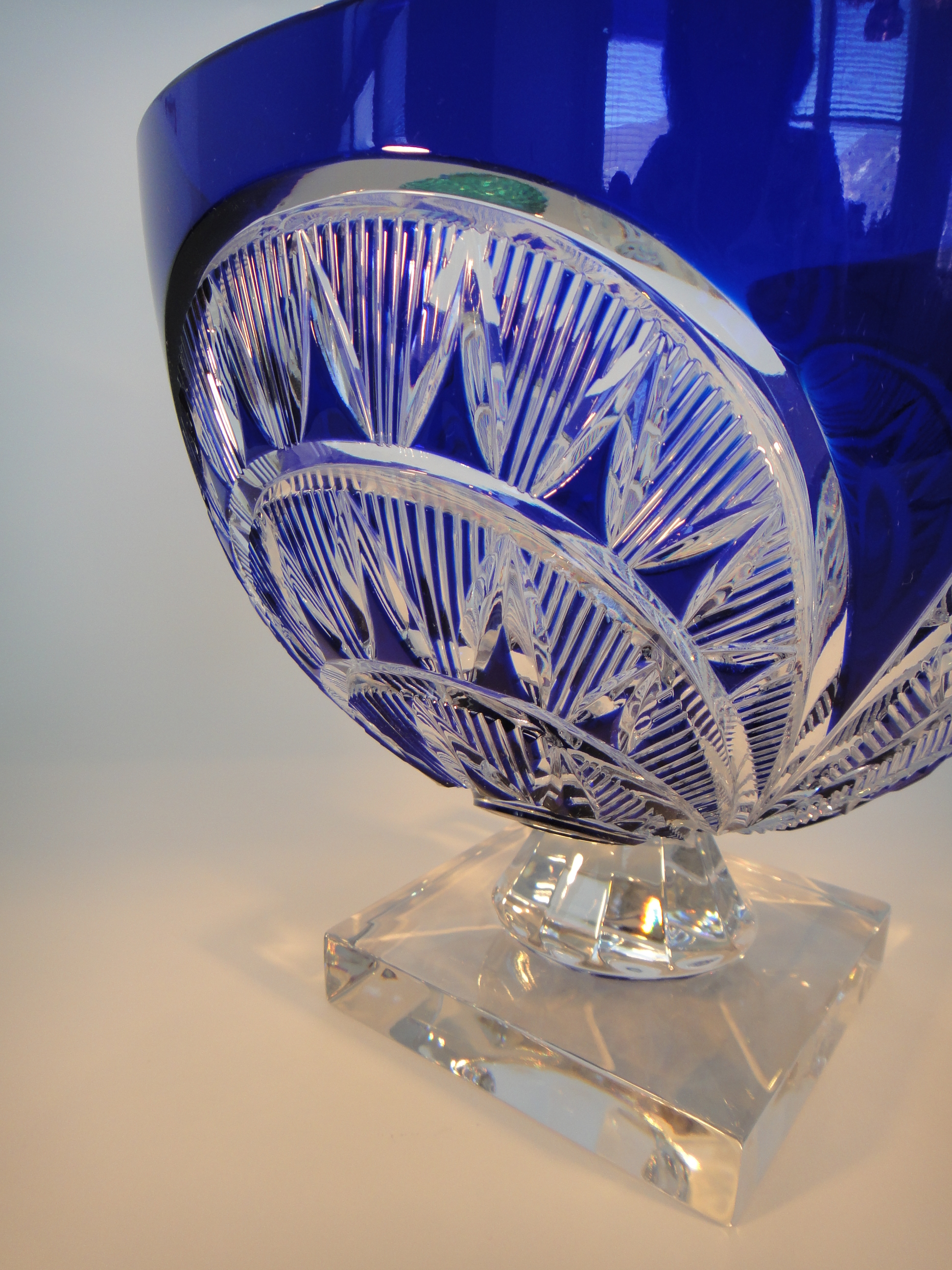 Ajka Design Guild Cobalt Cut Crystal Large Bowl