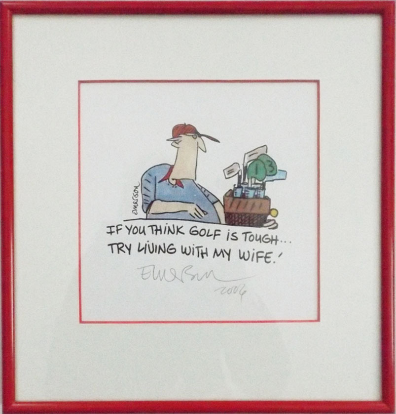 Three Framed Signed Emerson Cartoon Prints