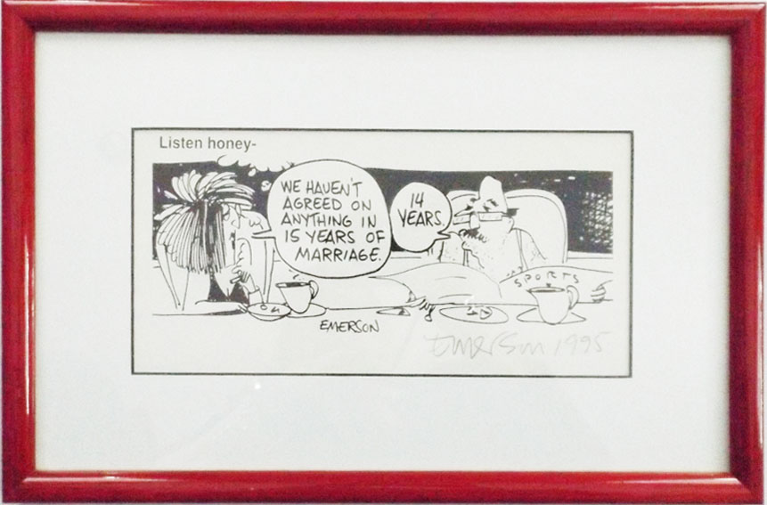 Three Framed Signed Emerson Cartoon Prints
