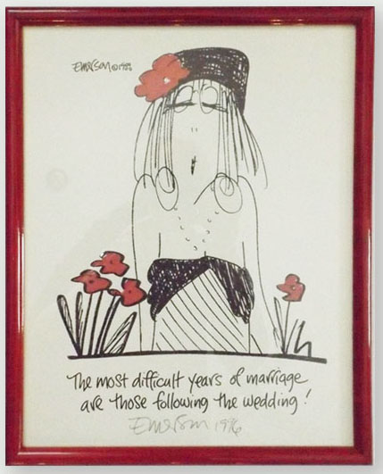 Three Framed Signed Emerson Cartoon Prints