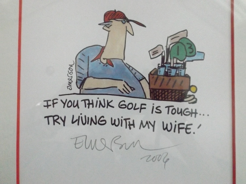 Three Framed Signed Emerson Cartoon Prints