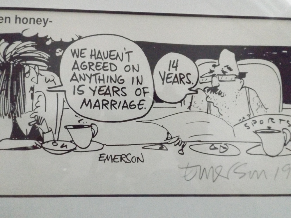 Three Framed Signed Emerson Cartoon Prints