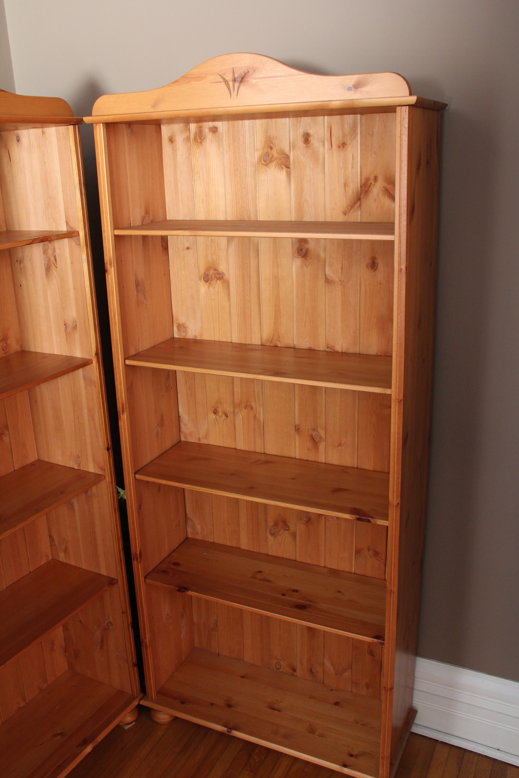 Knotty Pine Bookcases