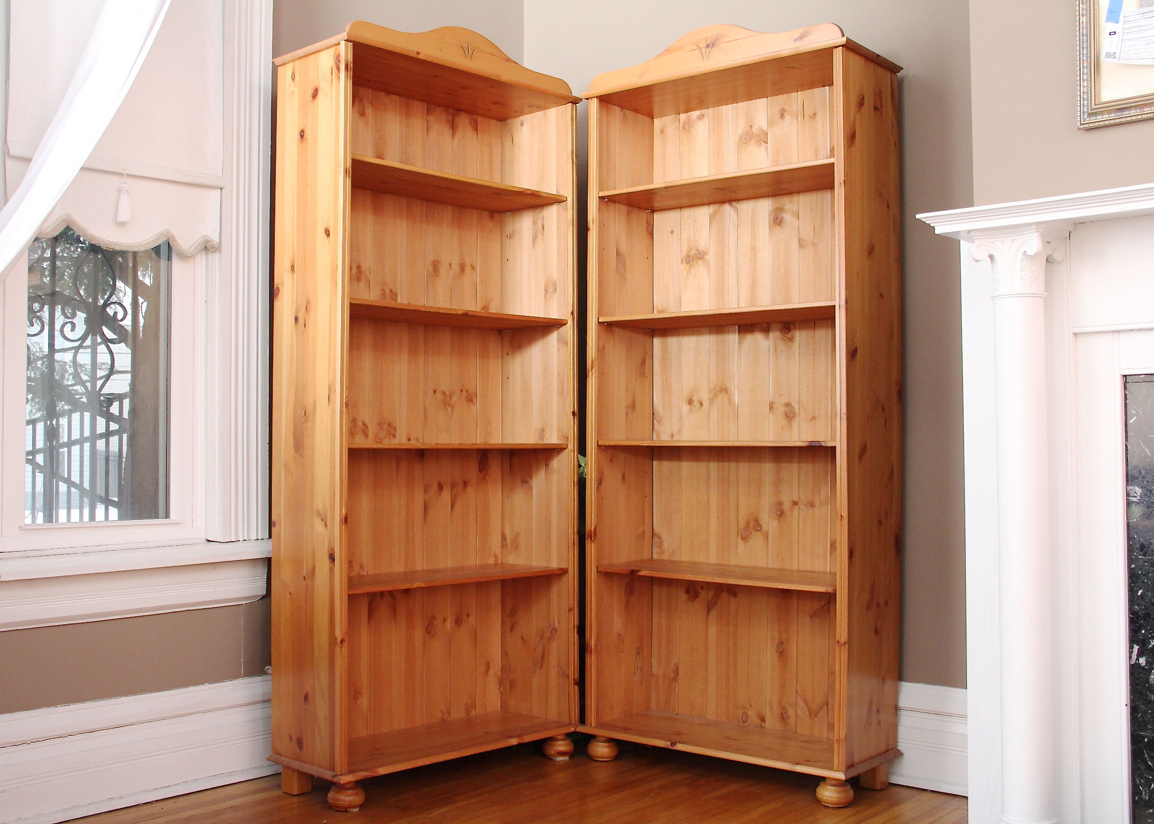 Knotty Pine Bookcases