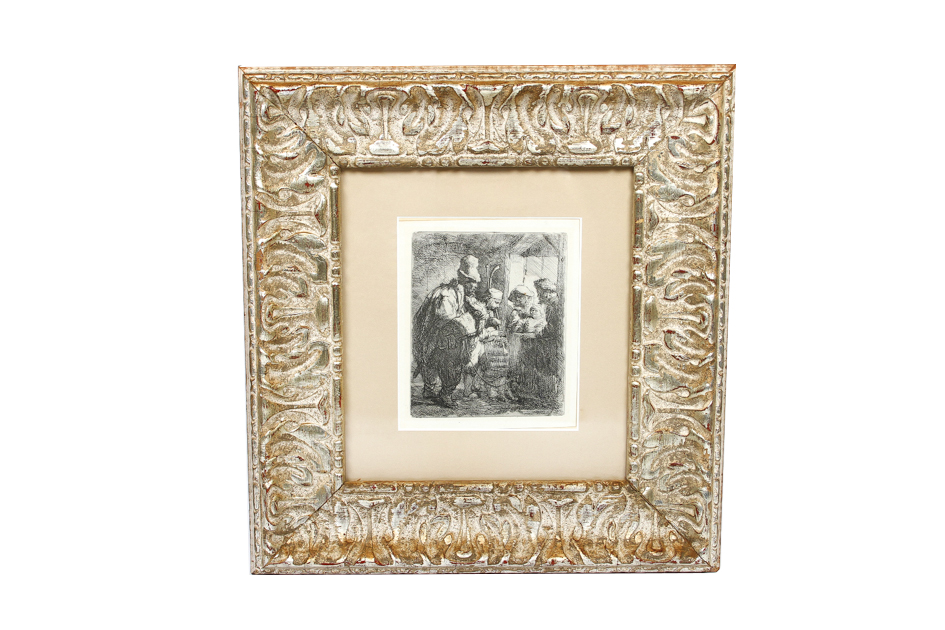 Rembrandt Etching "The Strolling Musicians"