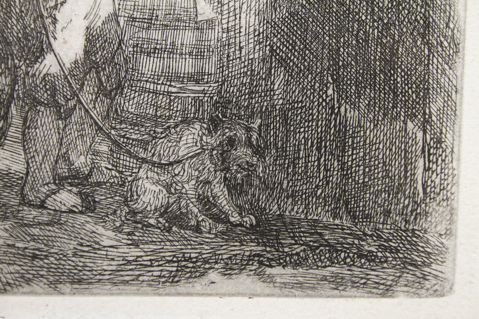 Rembrandt Etching "The Strolling Musicians"