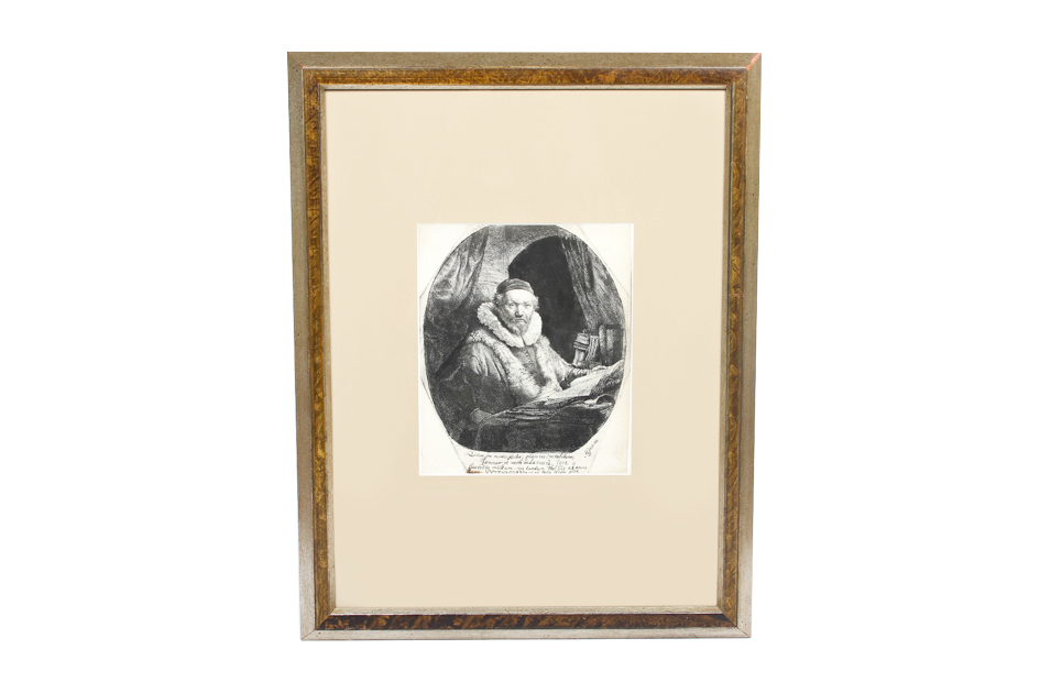 Rembrandt Etching "Portrait of Jan Uytenbogaert"