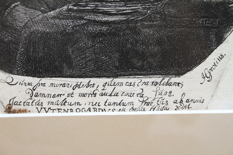 Rembrandt Etching "Portrait of Jan Uytenbogaert"