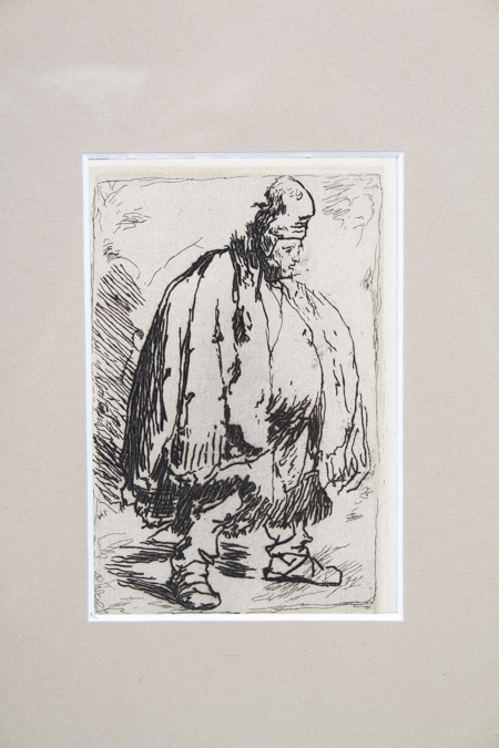 After Rembrandt Etching "Stout Man in a Large Cloak"