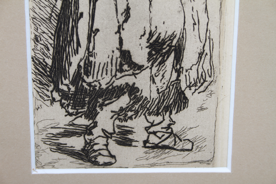 After Rembrandt Etching "Stout Man in a Large Cloak"