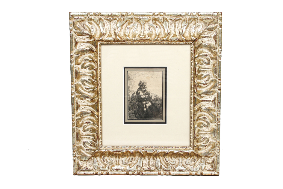 Rembrandt Etching "St. Jerome, Kneeling in Prayer"
