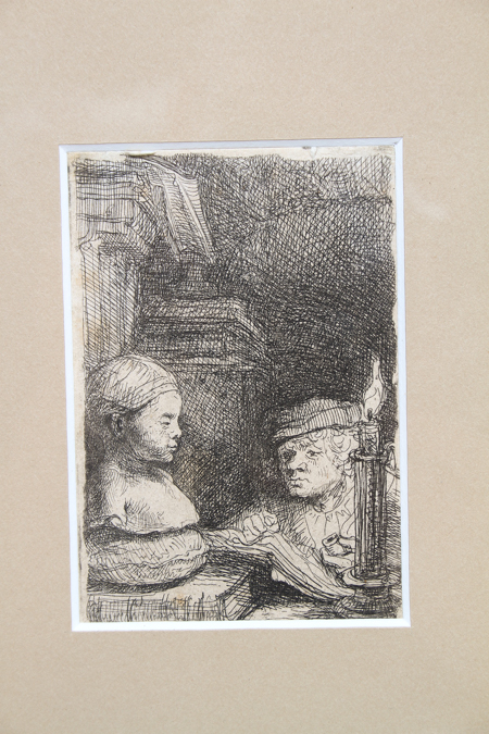 Rembrandt Etching "The Draughtsman"