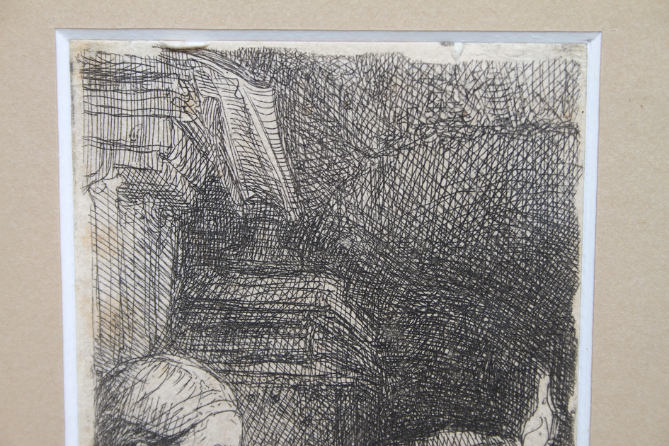 Rembrandt Etching "The Draughtsman"