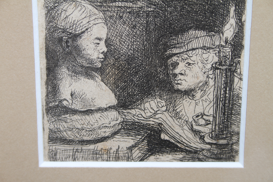 Rembrandt Etching "The Draughtsman"