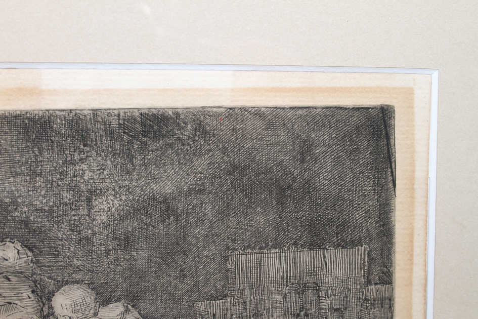 Rembrandt Etching "The Descent from the Cross by Torchlight" 1654