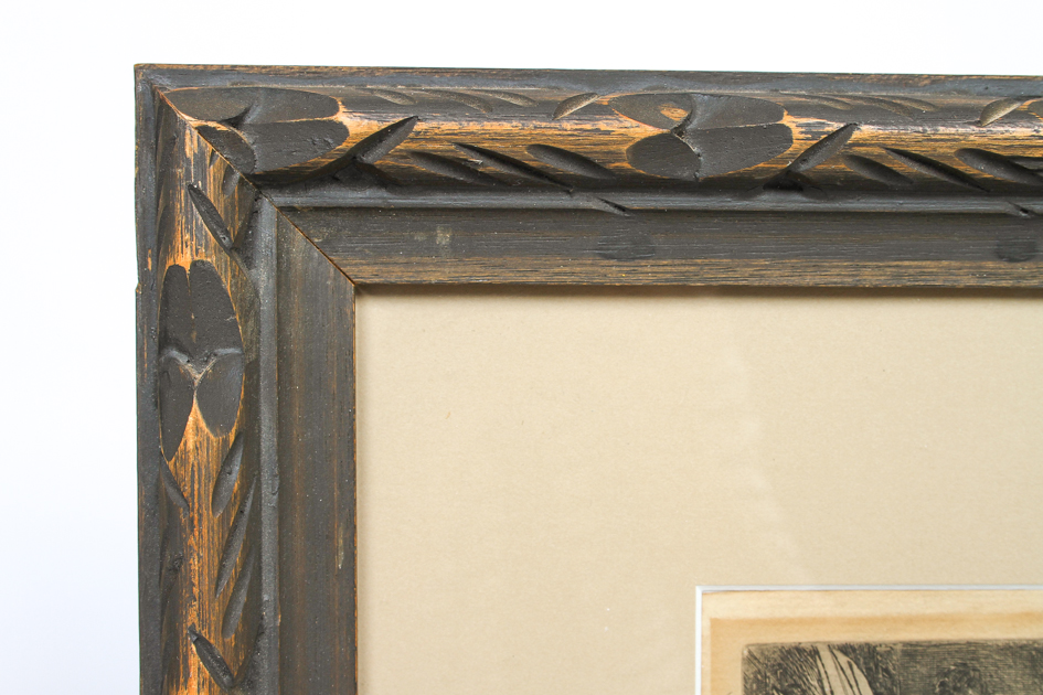 Rembrandt Etching "The Descent from the Cross by Torchlight" 1654