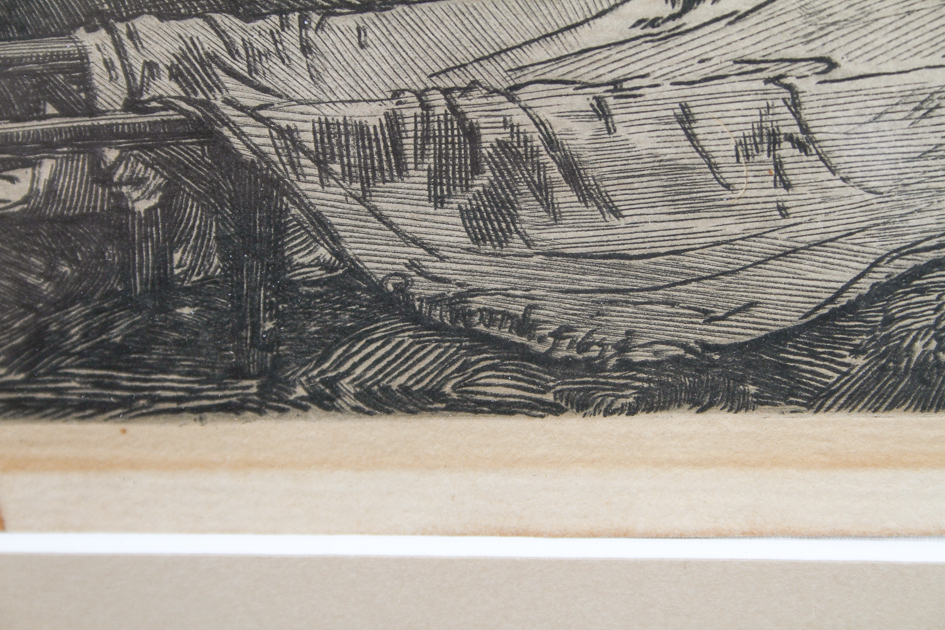 Rembrandt Etching "The Descent from the Cross by Torchlight" 1654