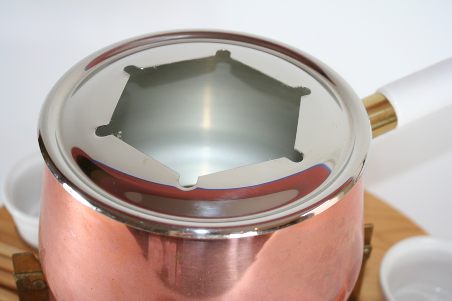 Complete Vintage Copper Fondue Set