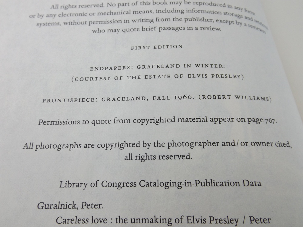 First Edition Book, "Careless Love-The Unmaking of Elvis Presley"