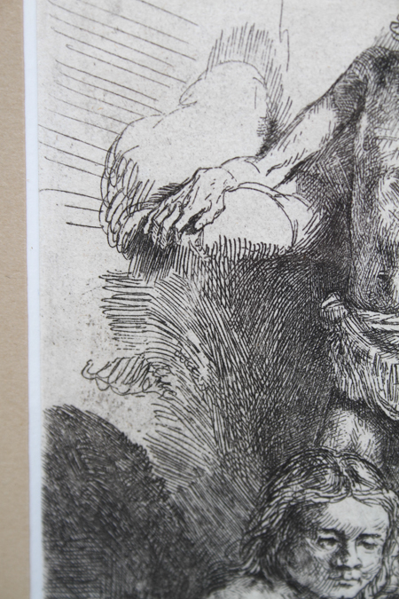 Rembrandt Etching "Nude Man Standing and Another Seated"