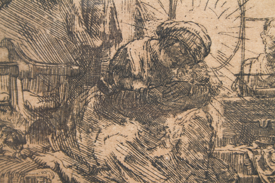 Rembrandt Etching "The Virgin and Child with Cat and Serpent"