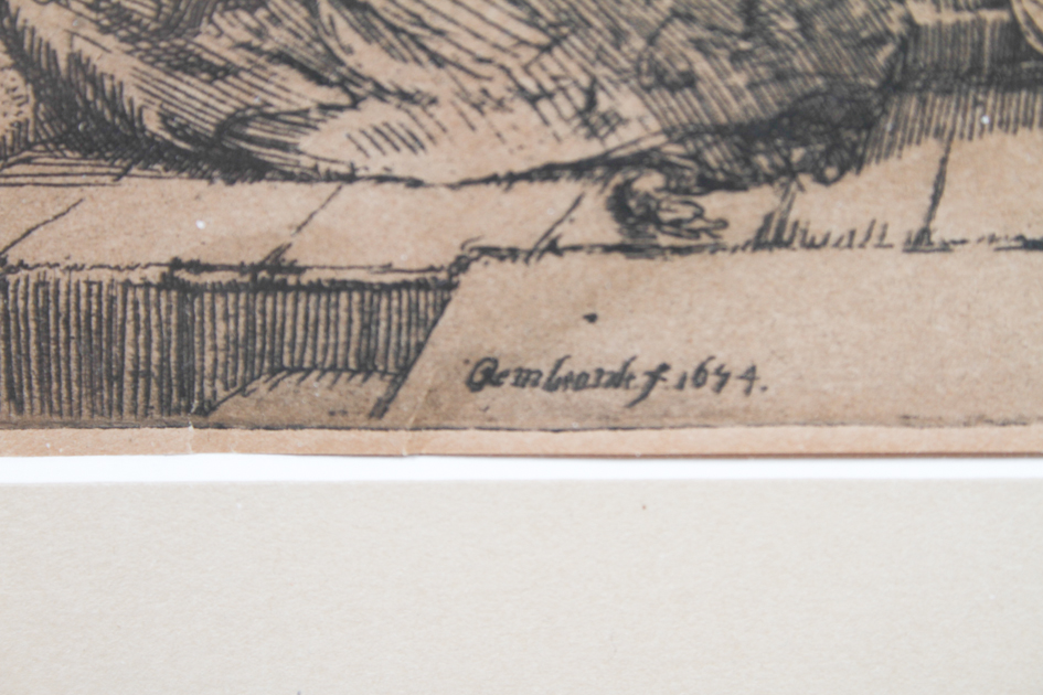 Rembrandt Etching "The Virgin and Child with Cat and Serpent"