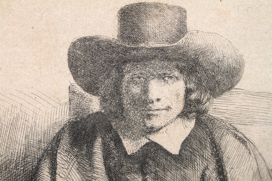 Rembrandt Etching "Clement de Jonghe, Printseller"