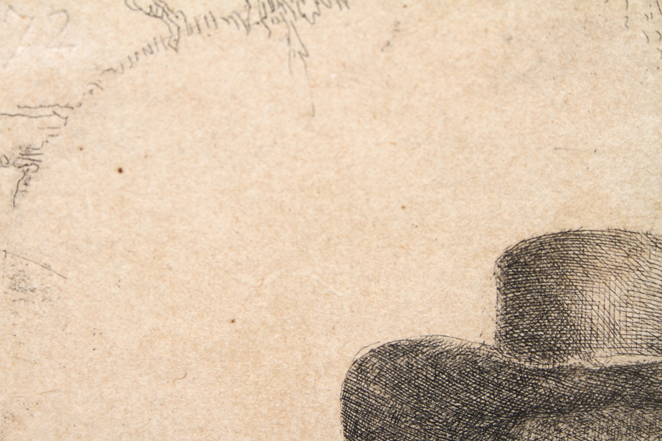 Rembrandt Etching "Clement de Jonghe, Printseller"