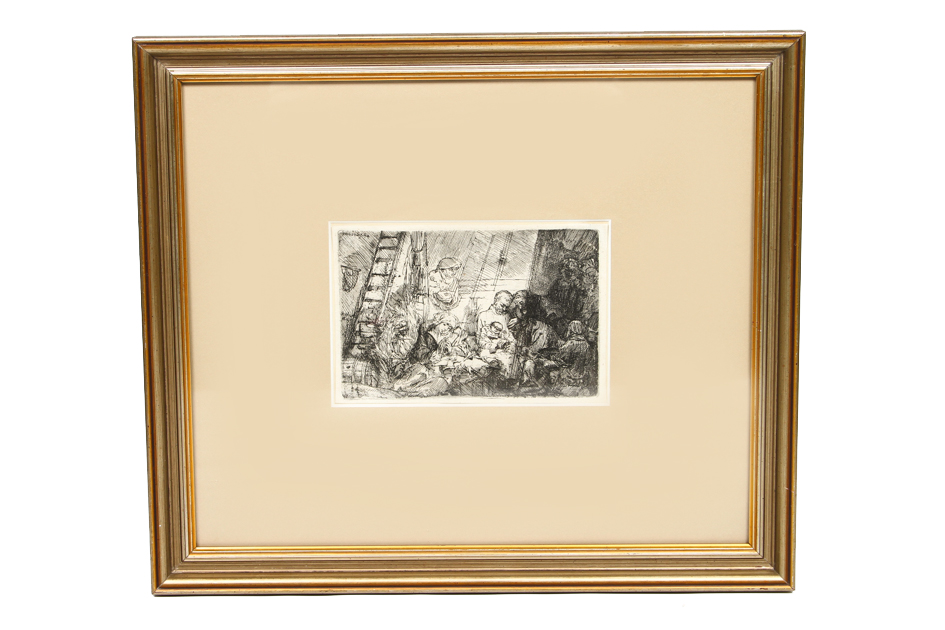 Rembrandt Etching "Circumcision in the Stable"