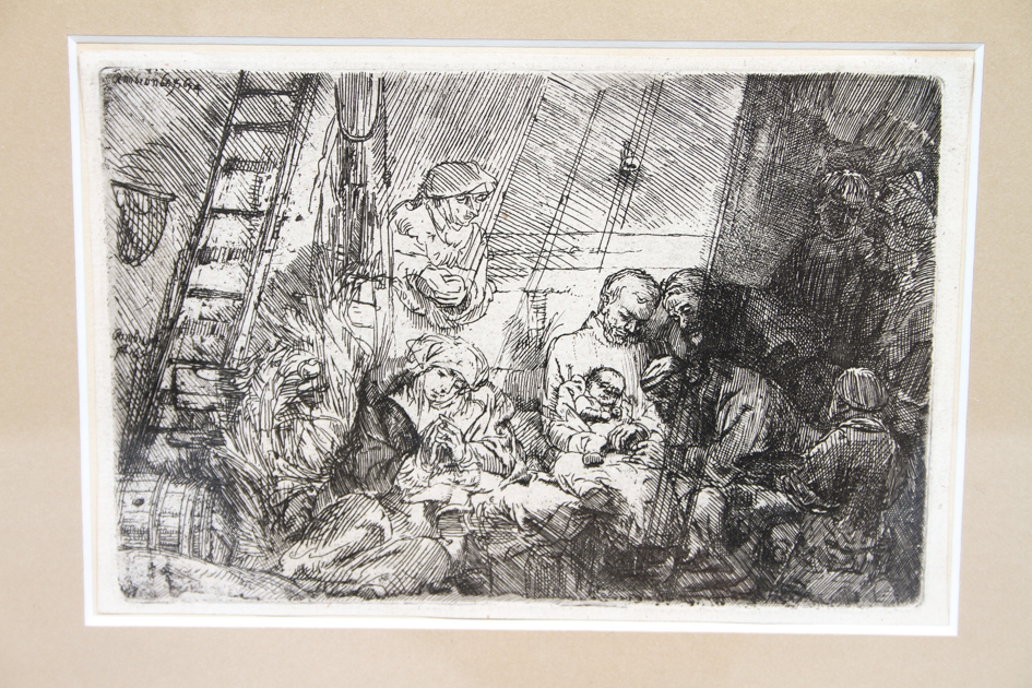 Rembrandt Etching "Circumcision in the Stable"