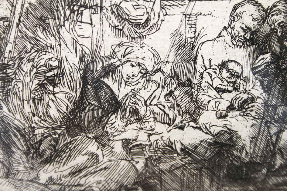 Rembrandt Etching "Circumcision in the Stable"