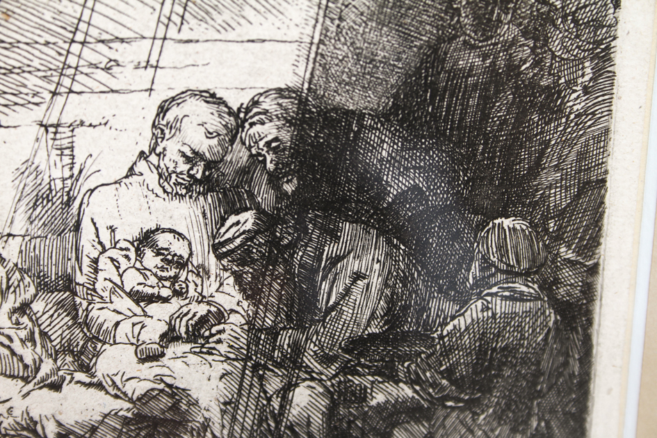 Rembrandt Etching "Circumcision in the Stable"