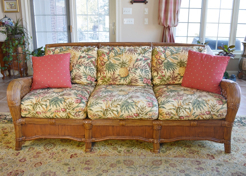 Indoor Natural Wicker Sofa by Lane Venture