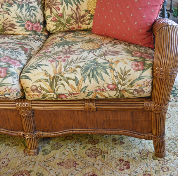 Indoor Natural Wicker Sofa by Lane Venture