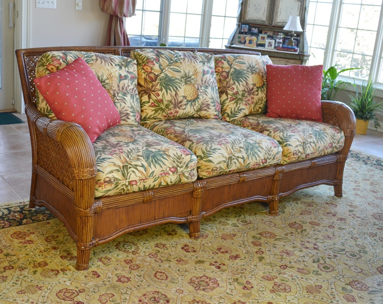 Indoor Natural Wicker Sofa by Lane Venture