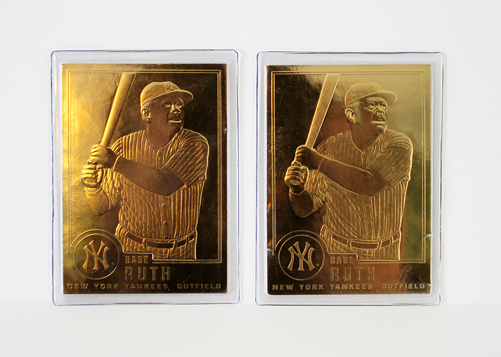 Pair of 1996 22k Gold Foil Babe Ruth Cards