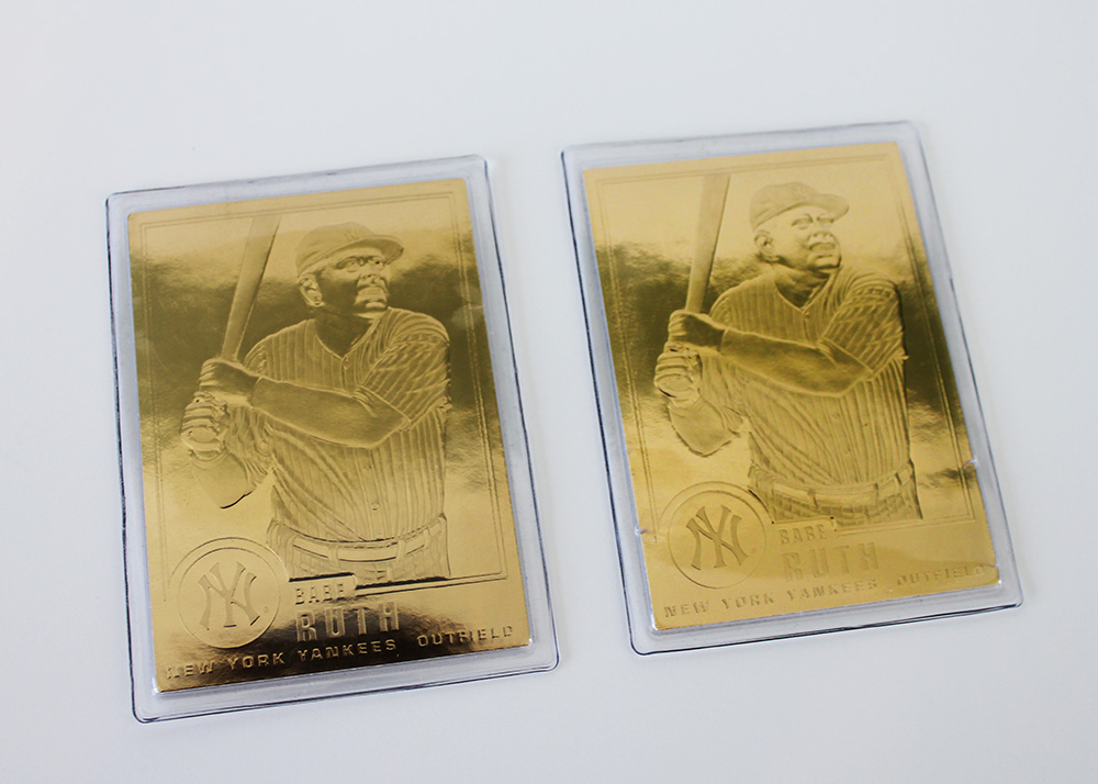 Pair of 1996 22k Gold Foil Babe Ruth Cards