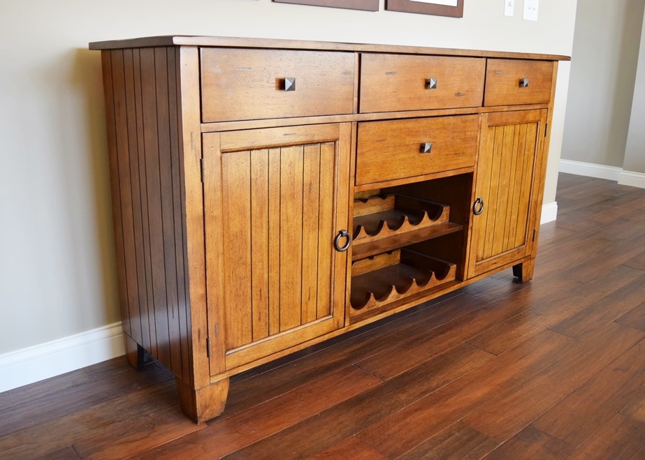 Mission Inspired Sideboard with Wine Storage